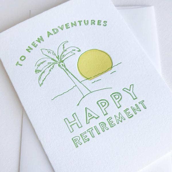 New Retirement Adventures - Letterpress Congrats Card