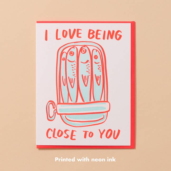 Sardine Love Letterpress Card - Foodie Grocery