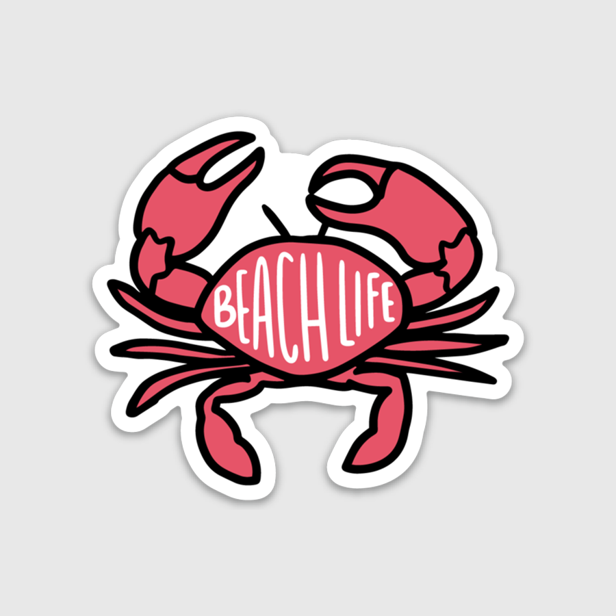 Crab Beach Life Sticker