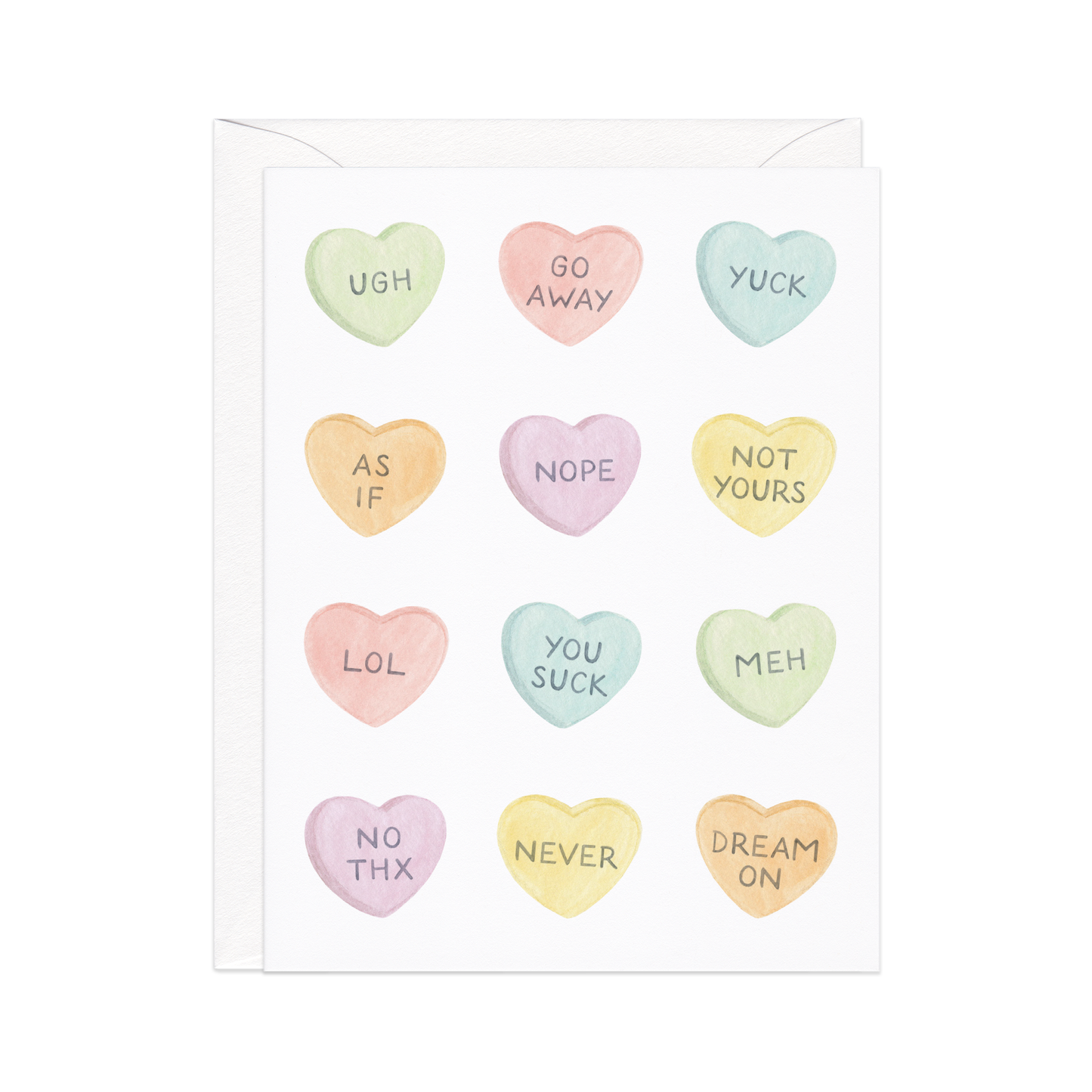 Candy Hearts Messages — Valentine's Day Love Card