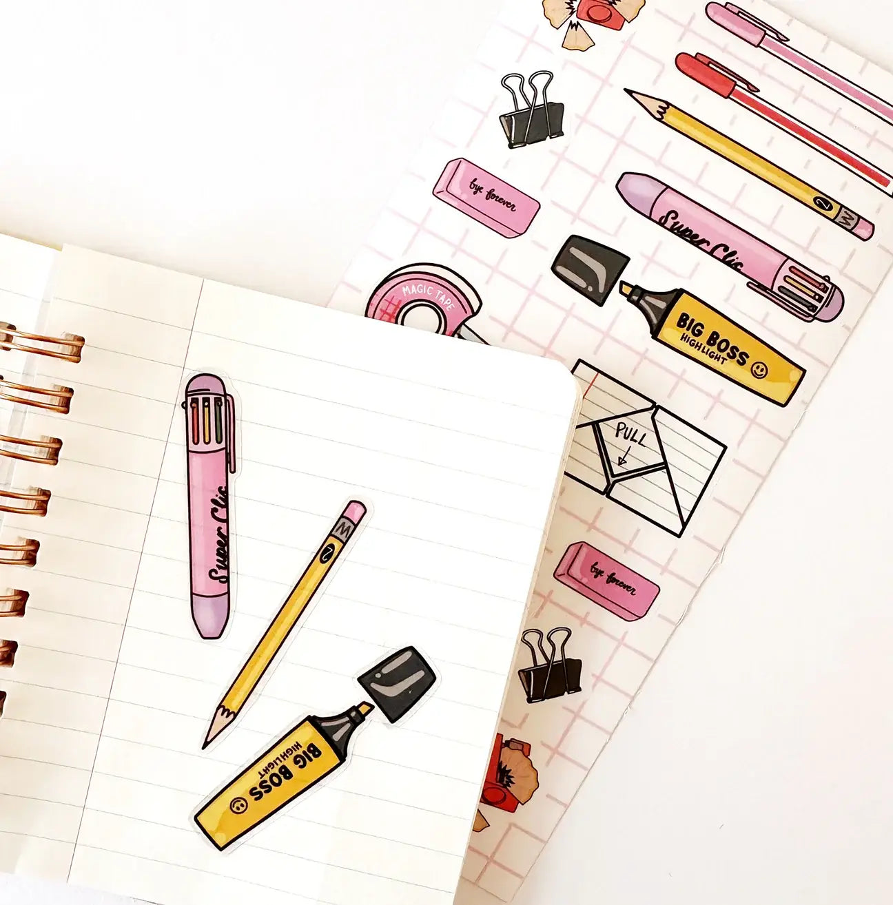 Office Supplies Clear Sticker Sheet