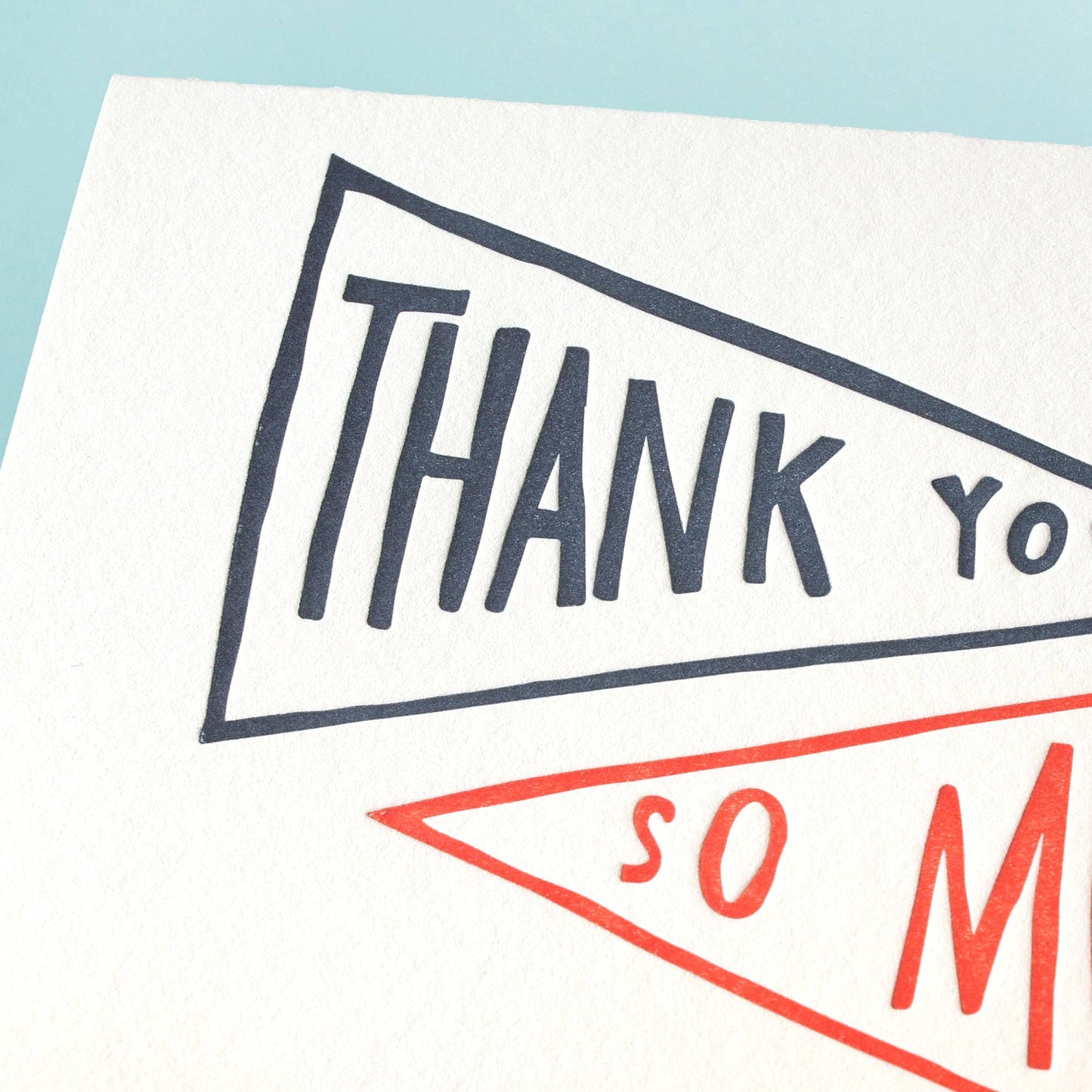 Thanks Pennant Navy - Letterpress Greeting Card