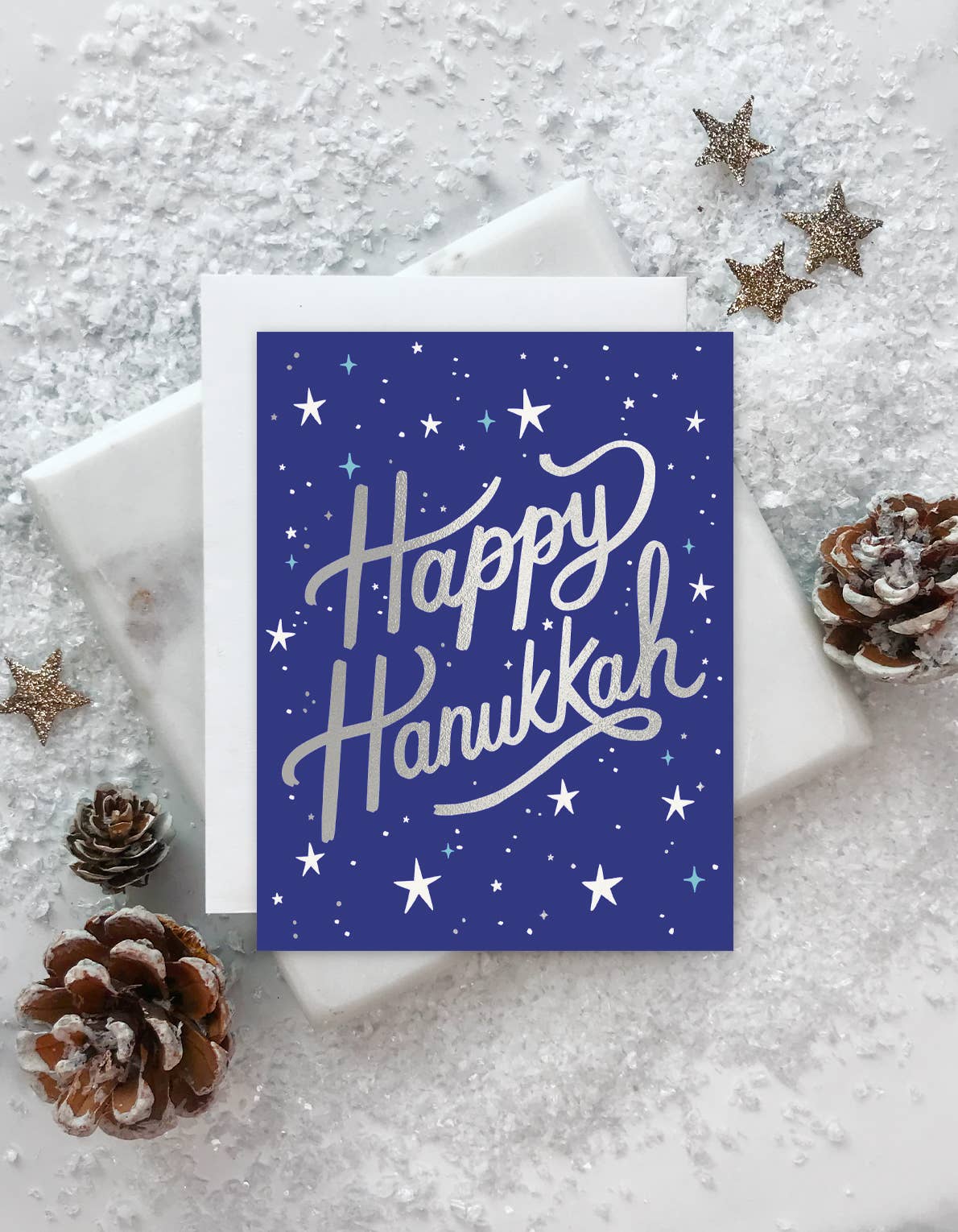 Hanukkah Script Card - Boxed Set of 8