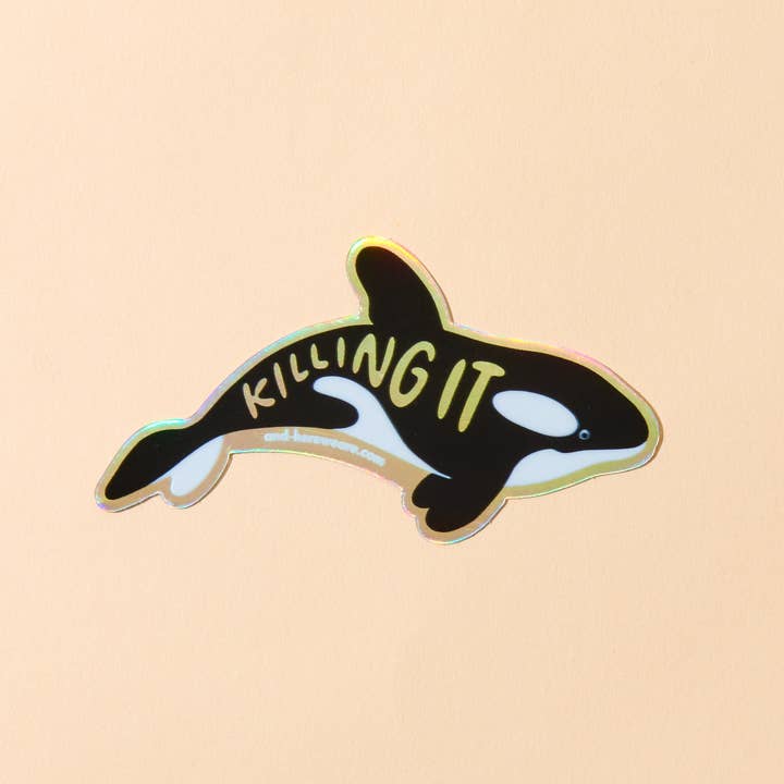 Killing It Orca Holographic Vinyl Sticker - Killer Whale Era