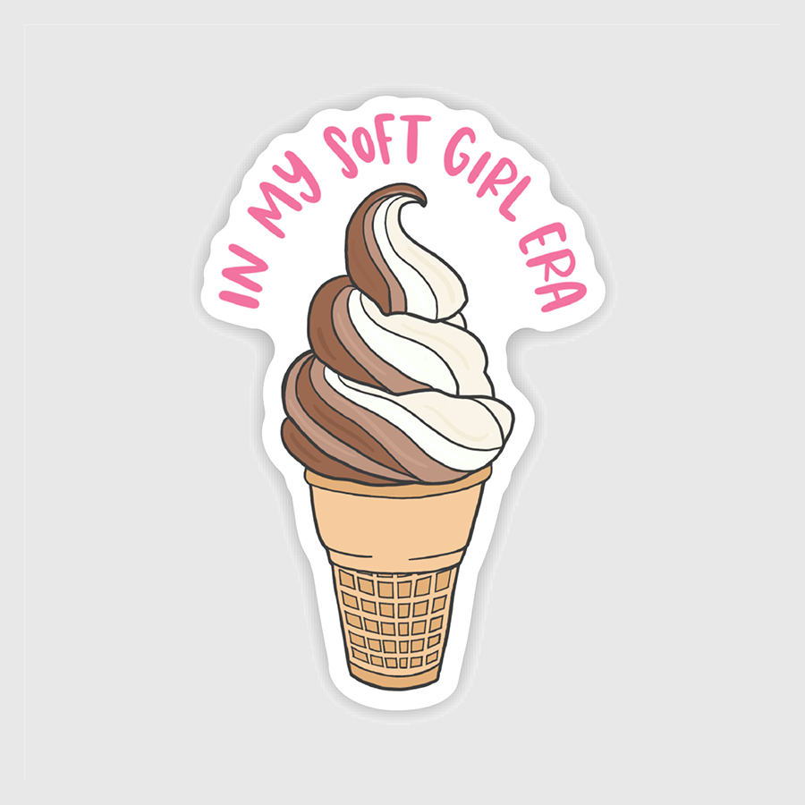 Soft Girl Era Ice Cream Cone Sticker