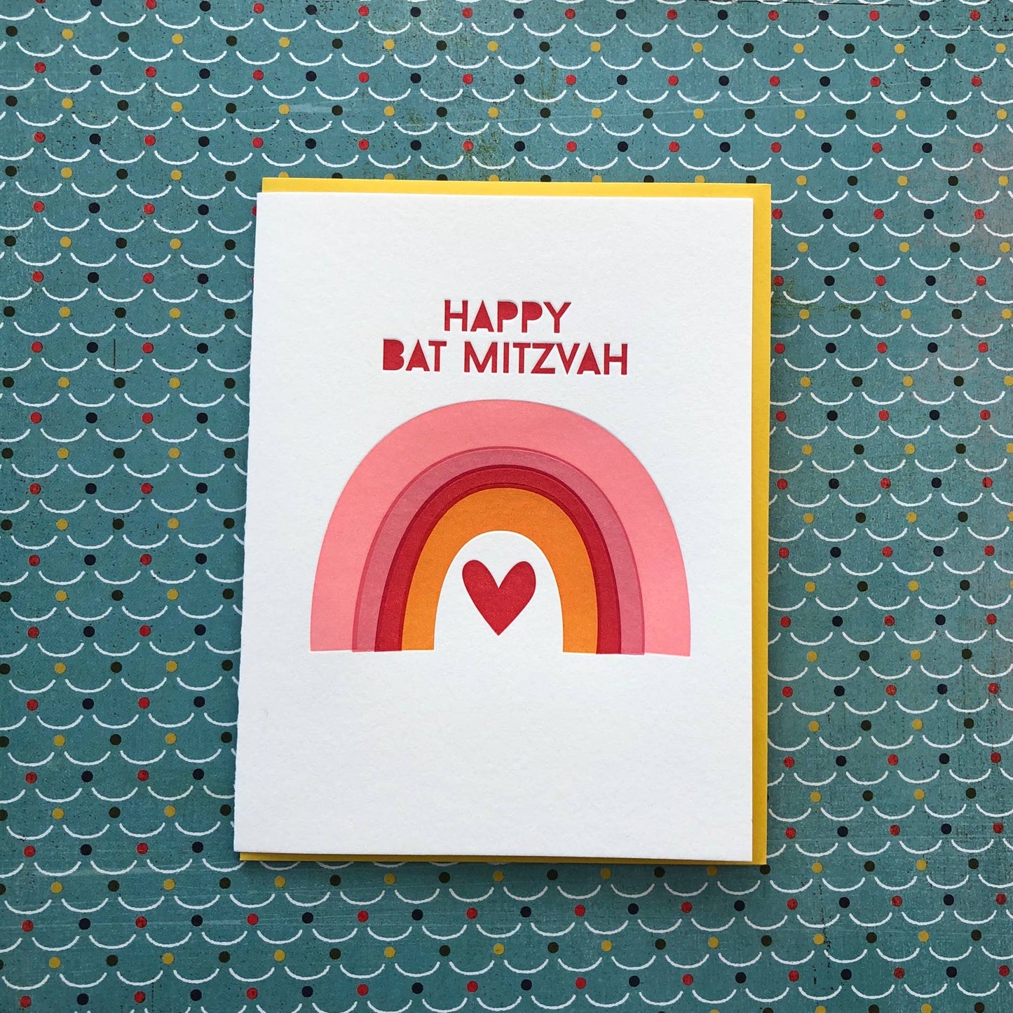 Bat Mitzvah Rainbow - letterpress card