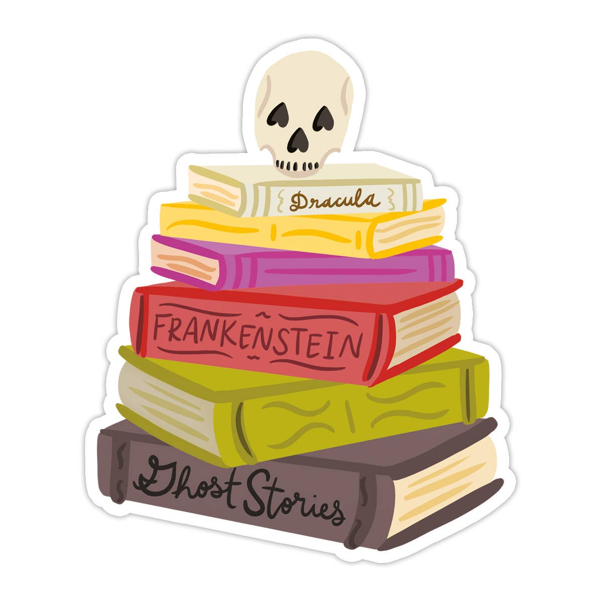 Spooky Books Vinyl Sticker - Perfect for Bookstores