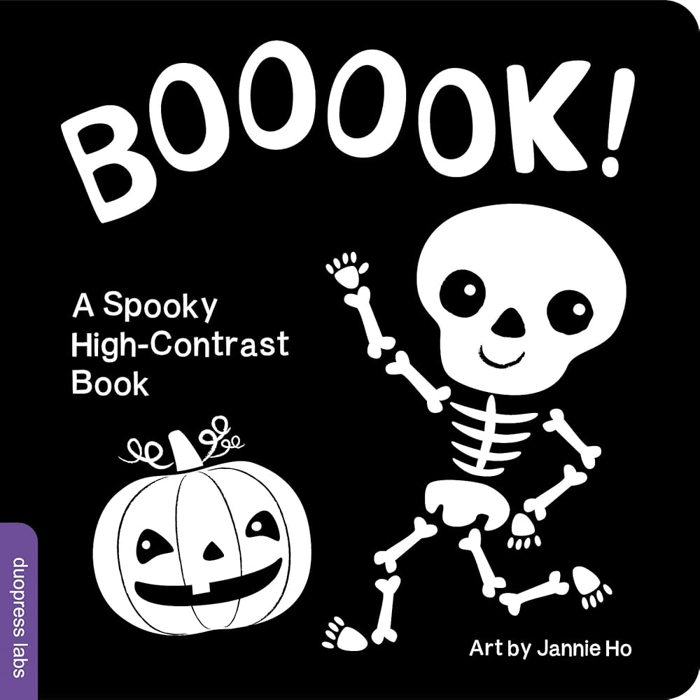 Booook! A Spooky High-Contrast Book: Stimulating Seasonal Sensory Play for Infant Development cover image