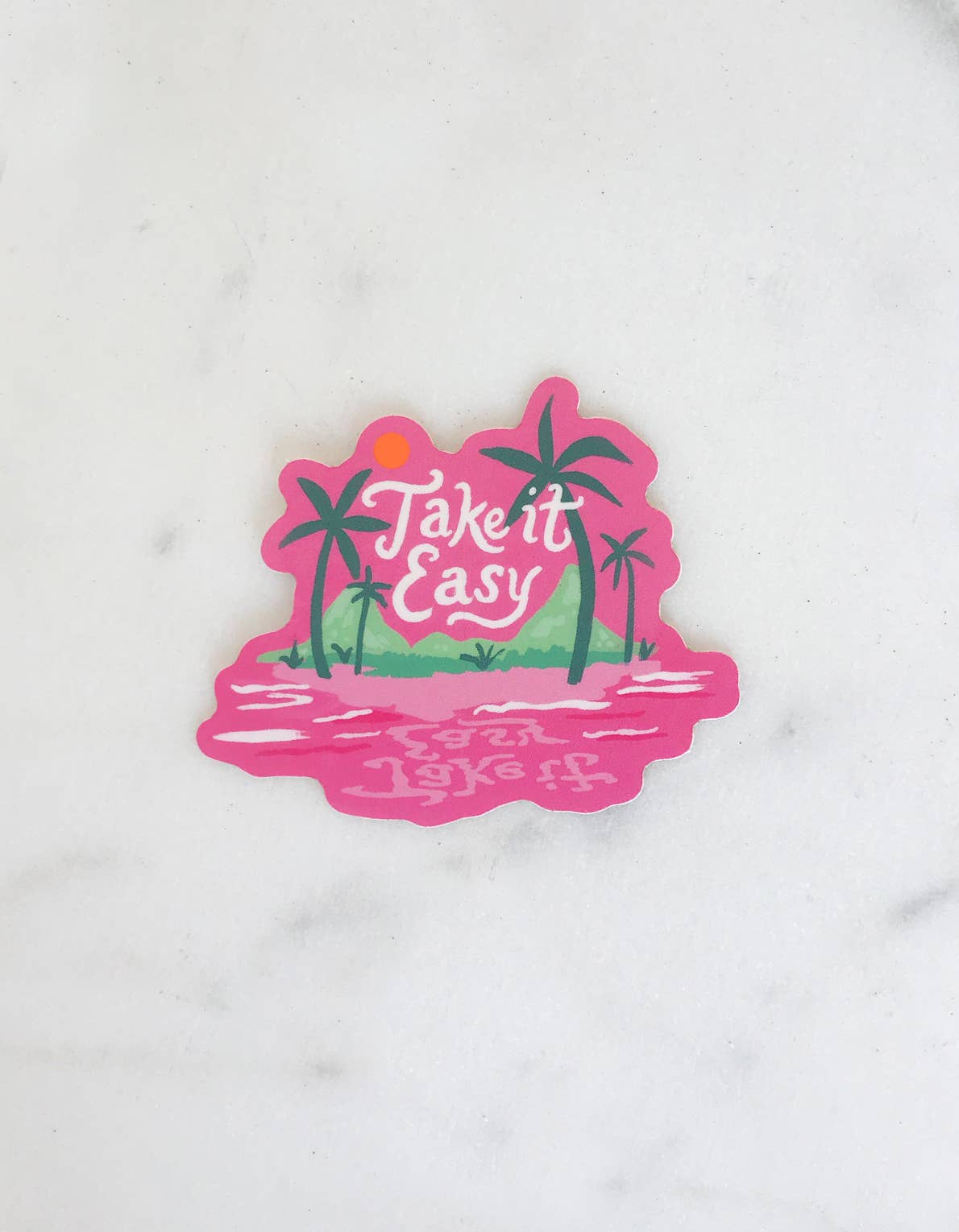 Take It Easy Island Die Cut Sticker