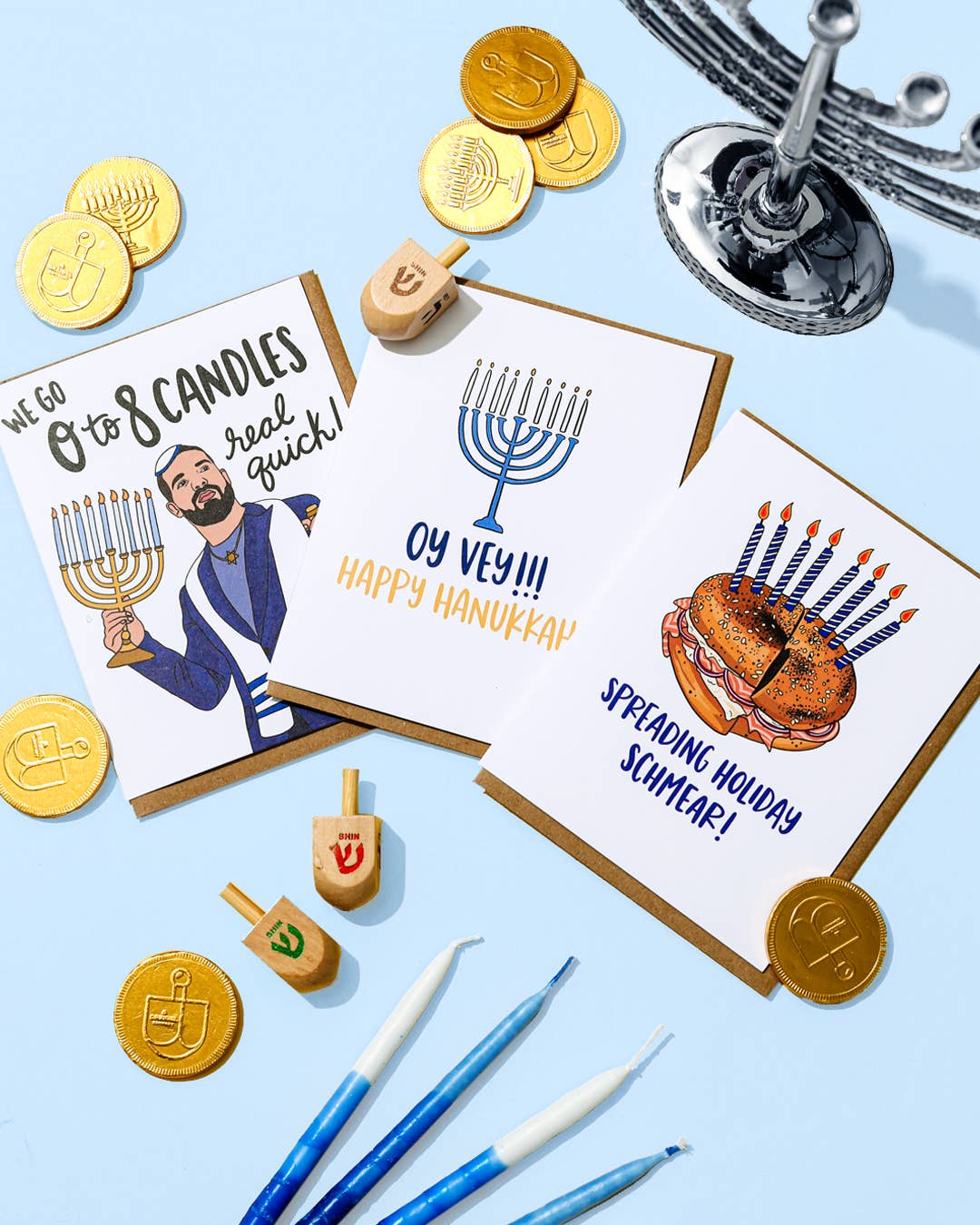 Holiday Schmear Bagel Hanukkah Card