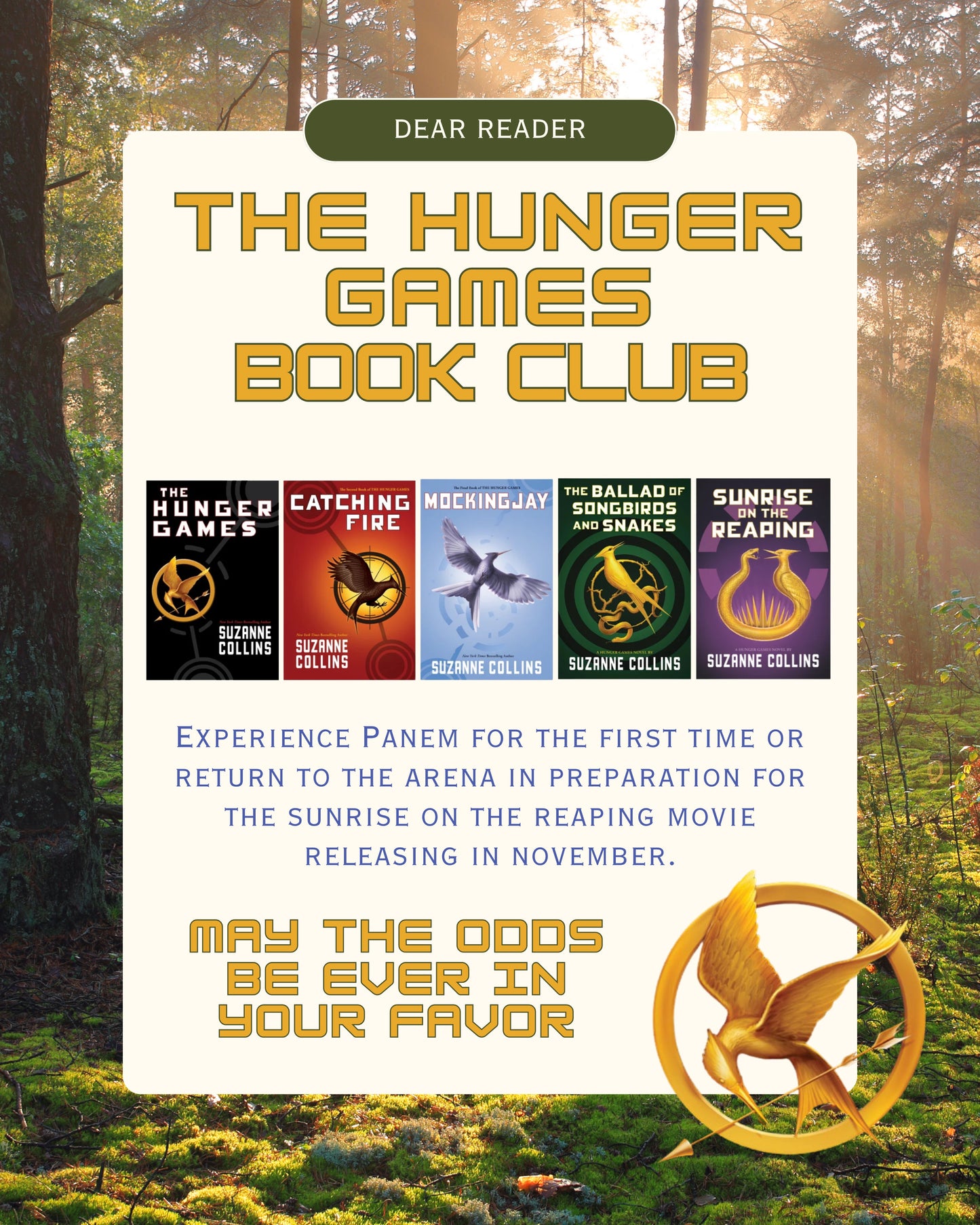 The Hunger Games Book Club 1 - The Hunger Games by Suzanne Collins