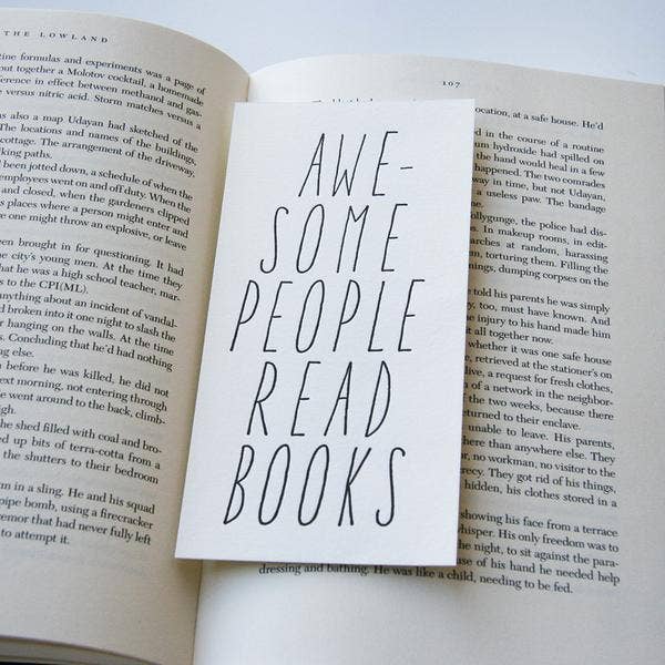 Awesome People Read - Typographic Letterpress Bookmark