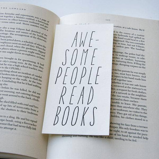 Awesome People Read - Typographic Letterpress Bookmark
