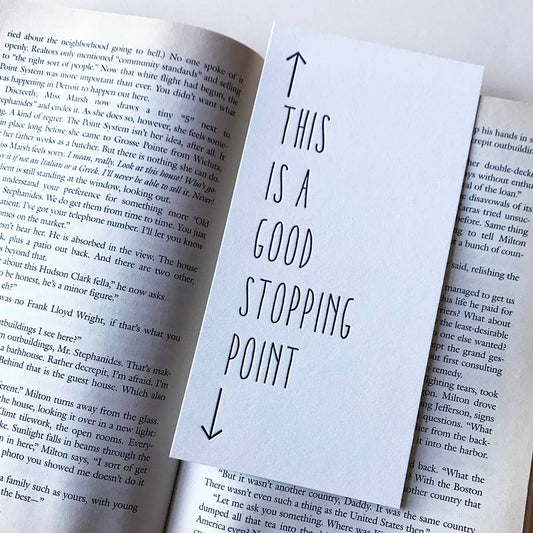 Stopping Point - Typographic Letterpress Bookmark