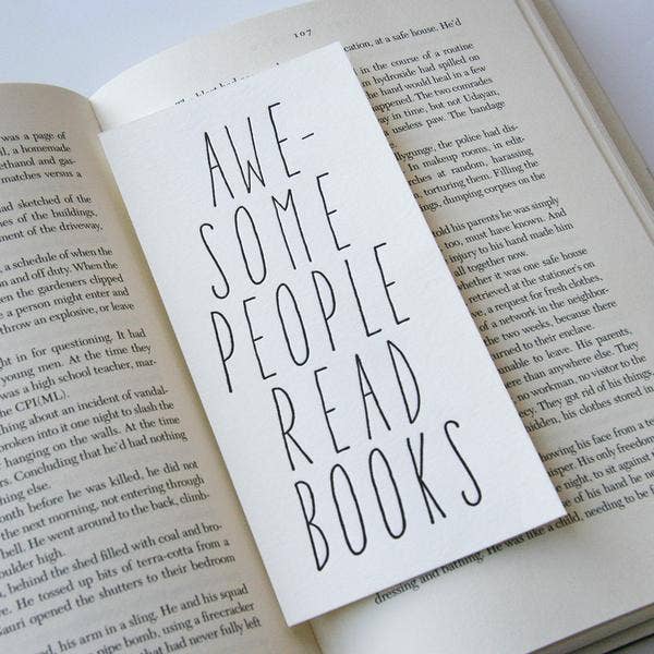 Awesome People Read - Typographic Letterpress Bookmark