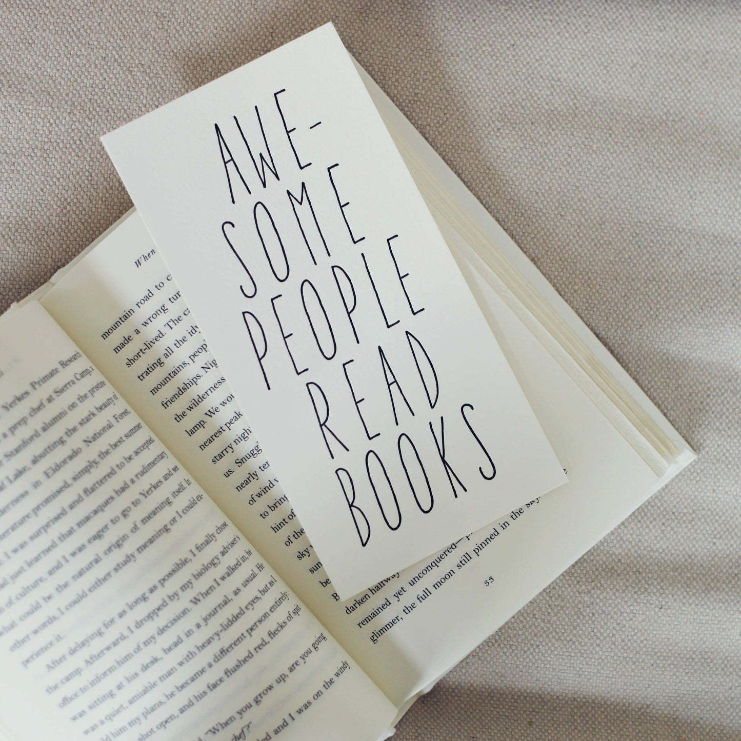 Awesome People Read - Typographic Letterpress Bookmark