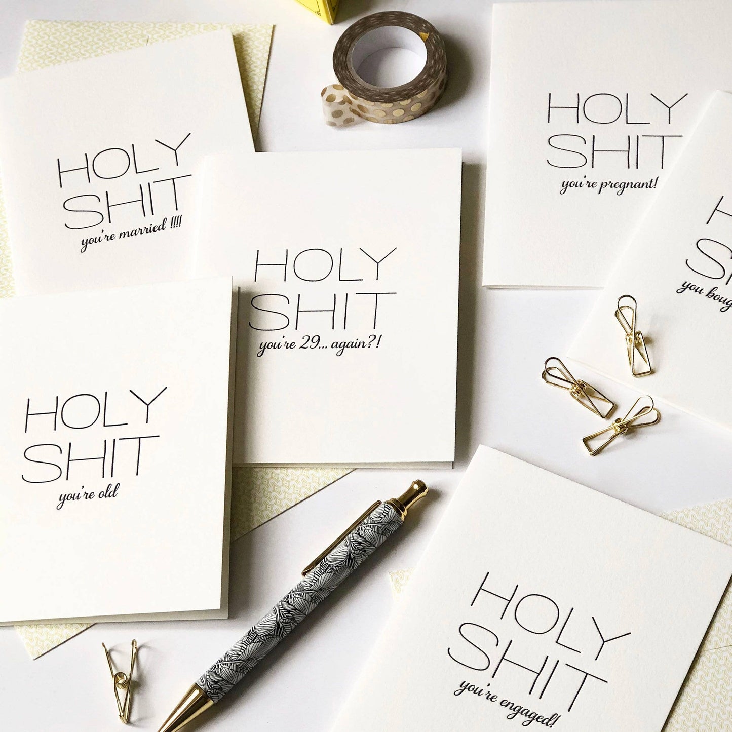 Holy Shit You're Engaged - Letterpress Engagement Card
