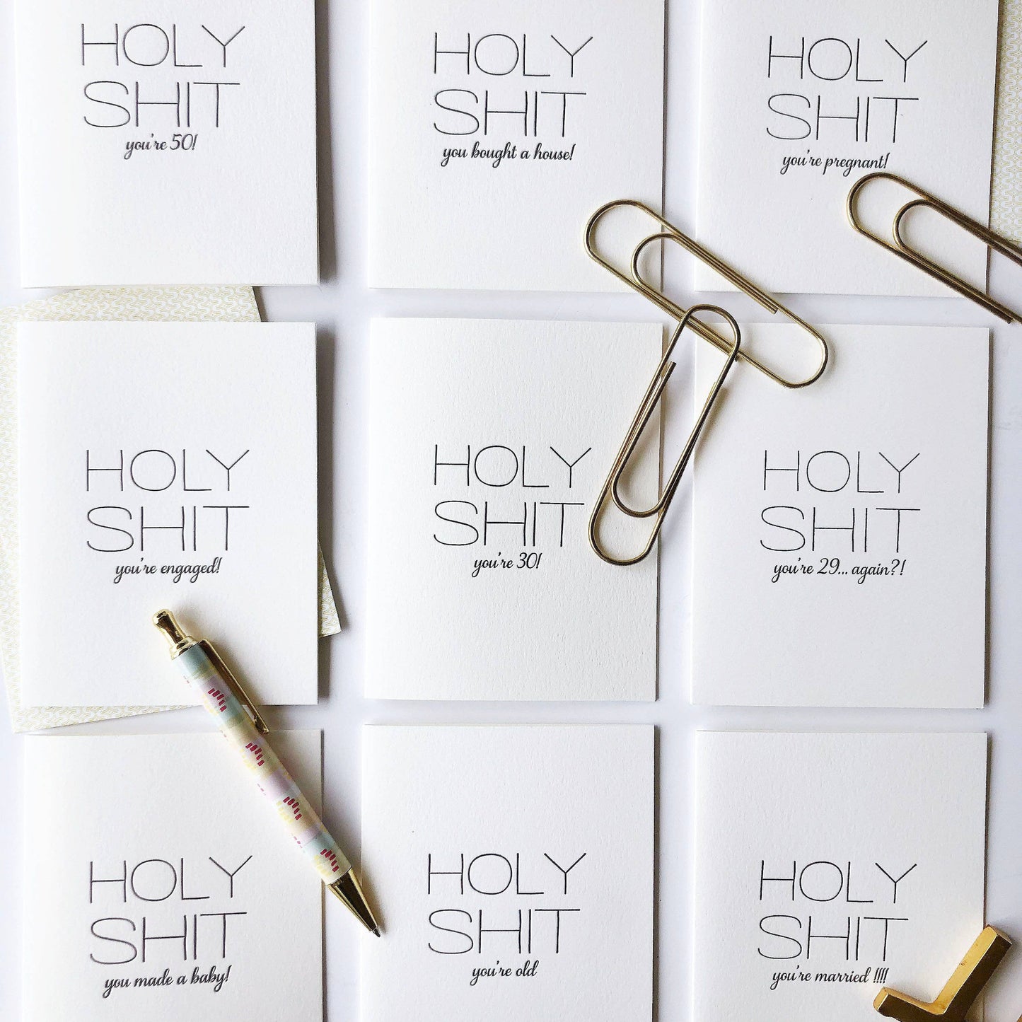 Holy Shit You're Engaged - Letterpress Engagement Card