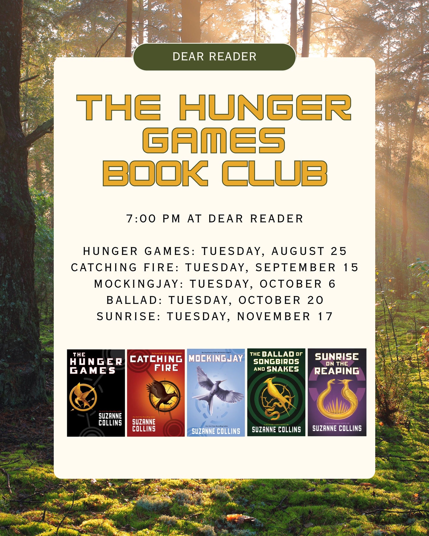 The Hunger Games Book Club 1 - The Hunger Games by Suzanne Collins