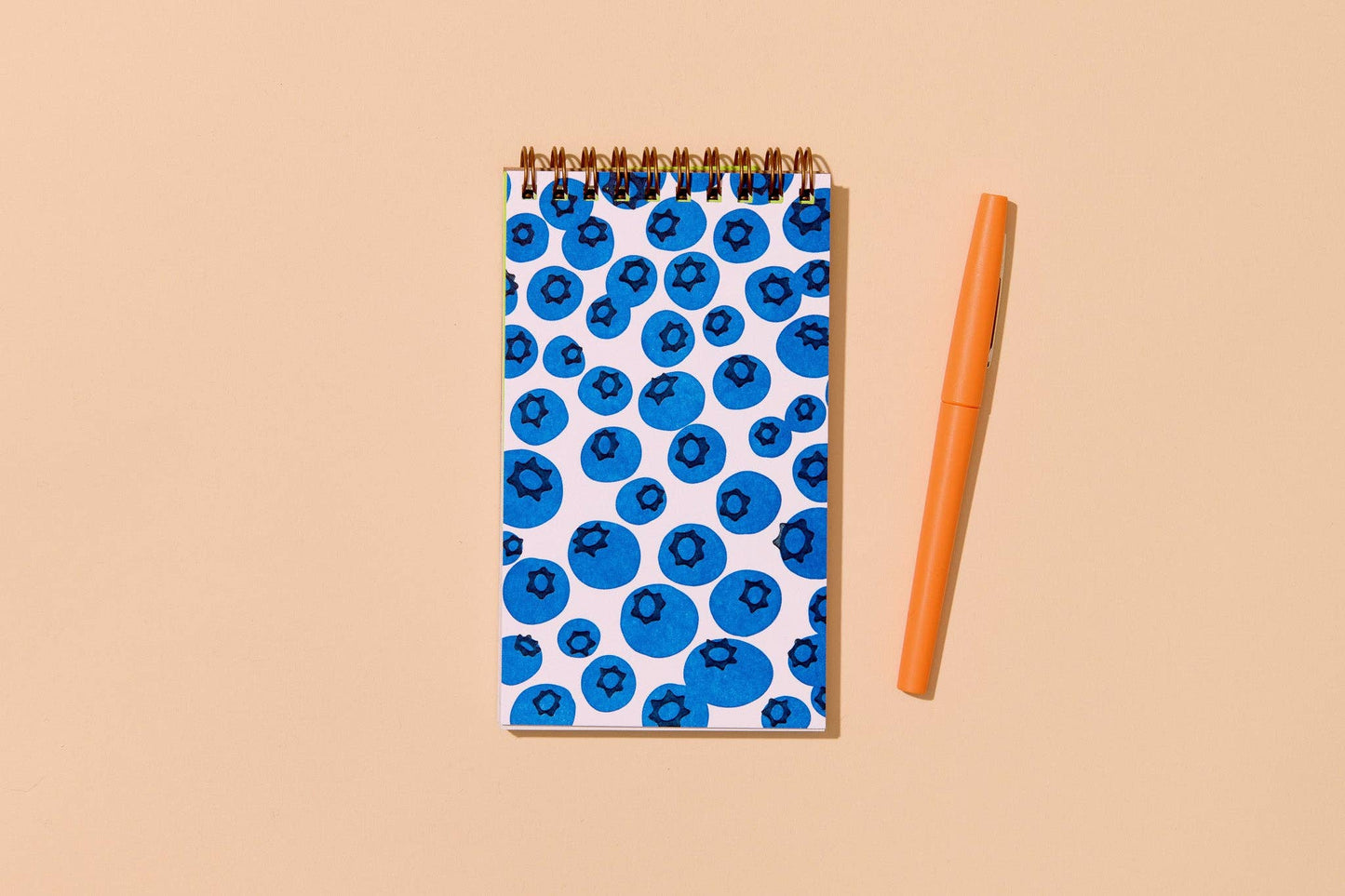 Blueberry Letterpress Pocket-size Spiral Notebook - Made in USA - Foodie, Fruit, Vegetable, Garden, Berry - Stocking stuffer, Holiday, Gift Guide