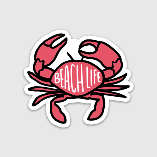 Crab Beach Life Sticker