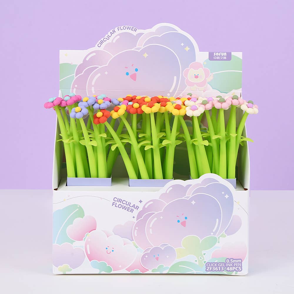 22562 BUBBLE FLOWER WIGGLE GEL PEN