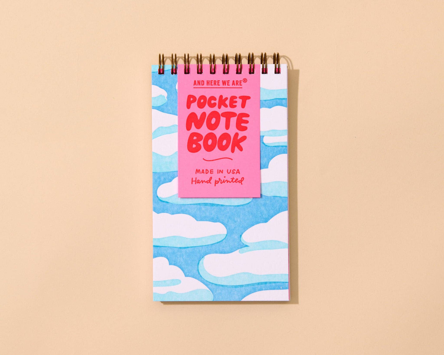 Letterpress  Small Spiral Notebook—Sky and Clouds (Dreamy)