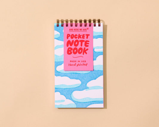 Letterpress  Small Spiral Notebook—Sky and Clouds (Dreamy)