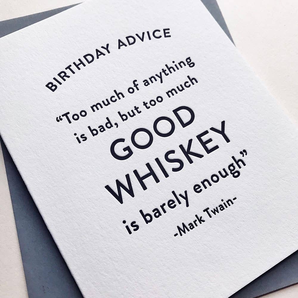 Birthday Whiskey - Letterpress Birthday Greeting Card
