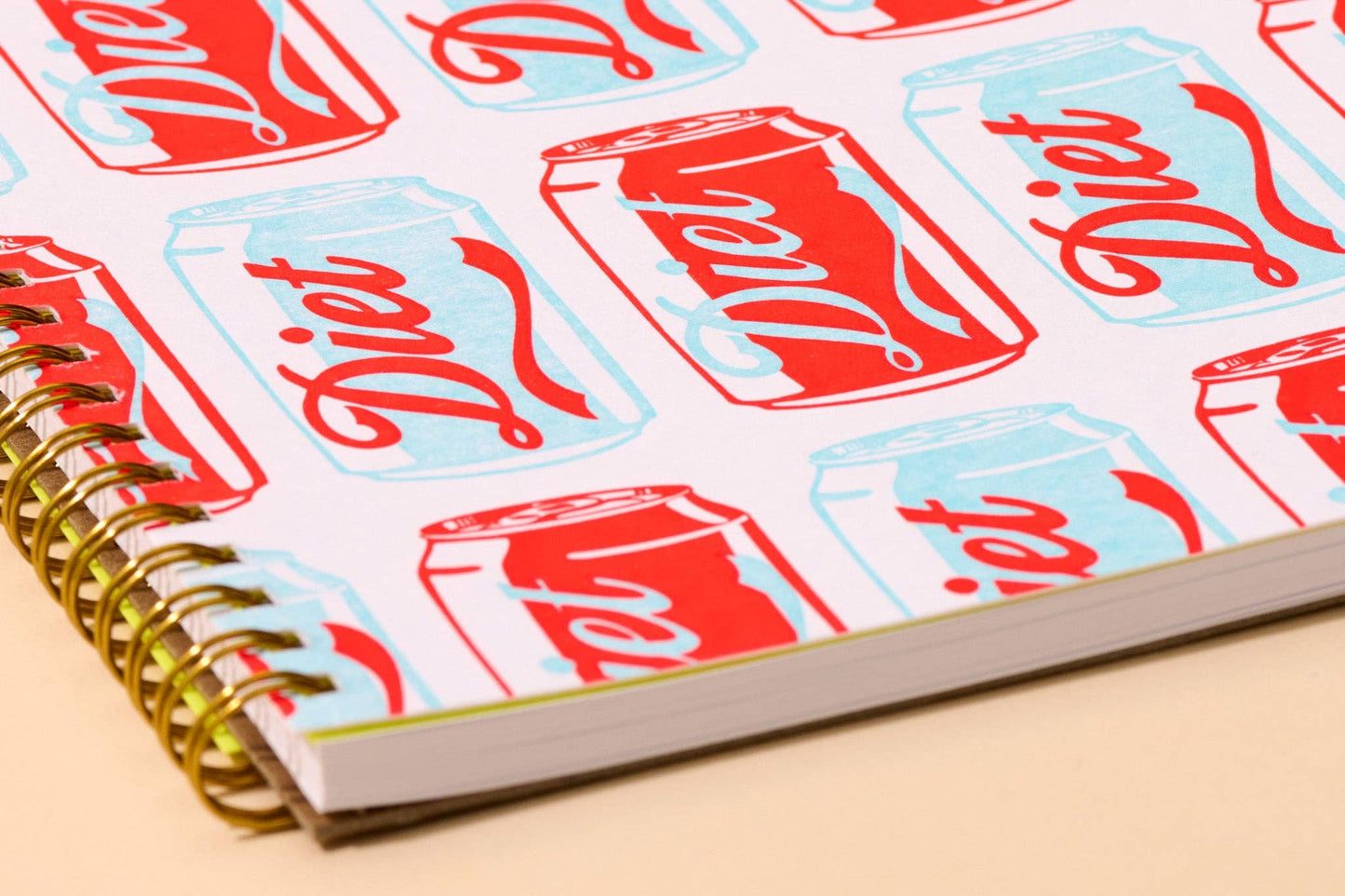 Letterpress A5 Spiral Notebook—Diet Soda (Modern, Warhol)