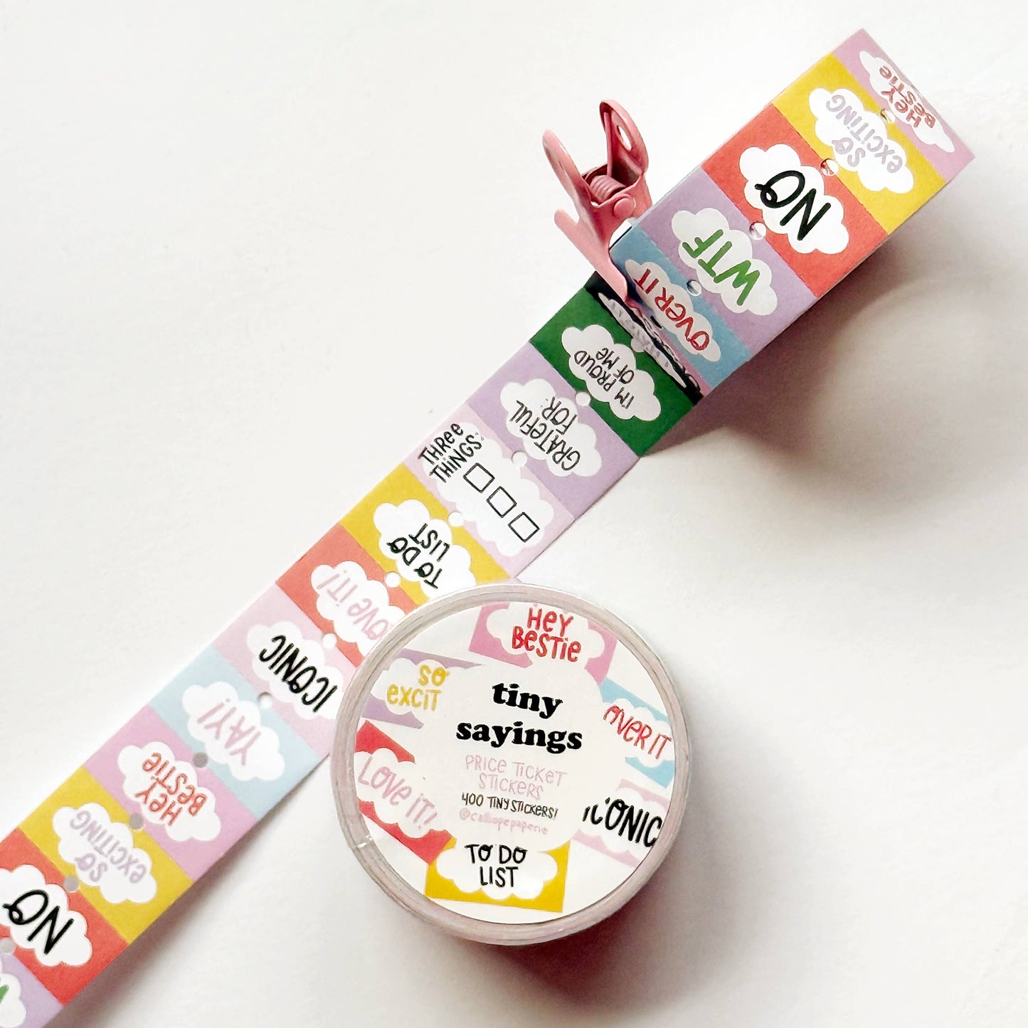 Tiny Sayings Price Ticket Sticker Roll