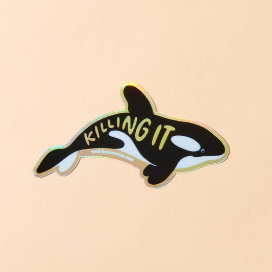 Killing It Orca Holographic Vinyl Sticker - Killer Whale Era