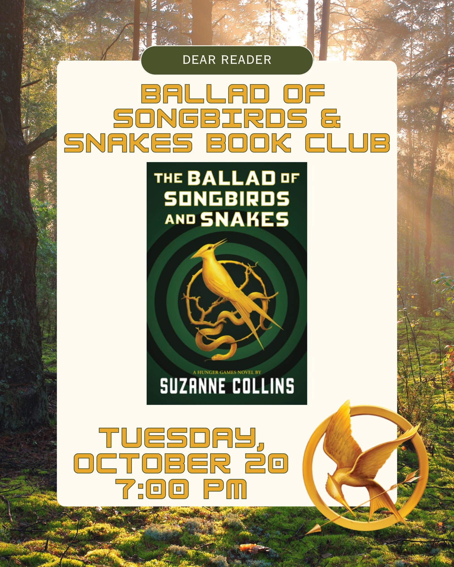 The Hunger Games Book Club 4 - The Ballad of Songbirds and Snakes by Suzanne Collins