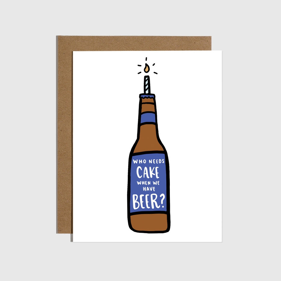 Cake Beer Birthday Card