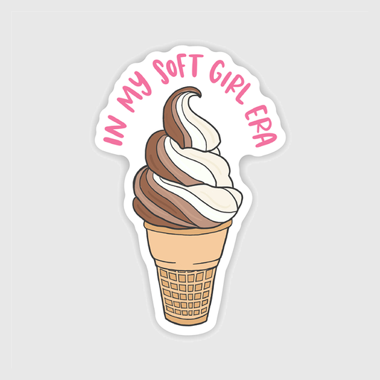 Soft Girl Era Ice Cream Cone Sticker