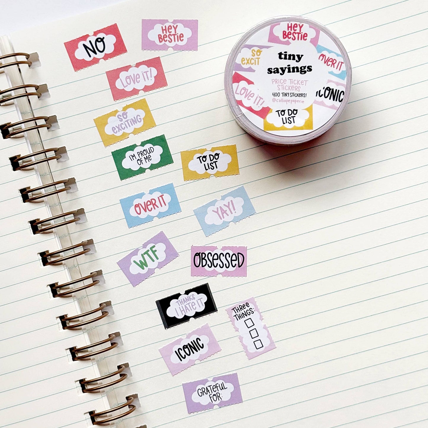 Tiny Sayings Price Ticket Sticker Roll