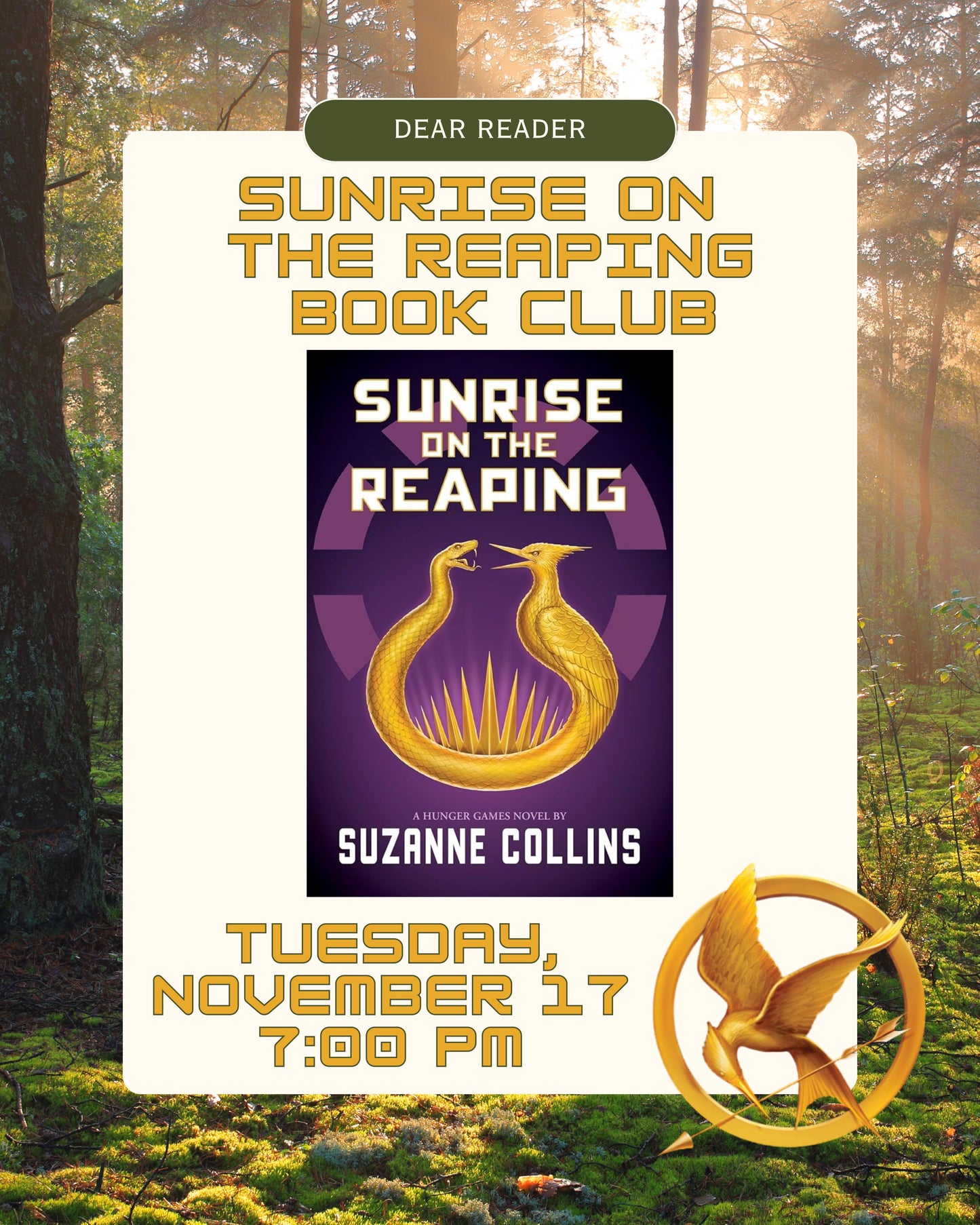 The Hunger Games Book Club 5 - Sunrise on the Reaping by Suzanne Collins