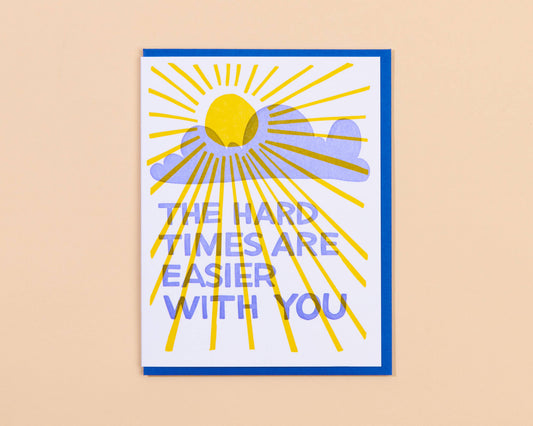 Easier with You Thank You Letterpress Greeting Card