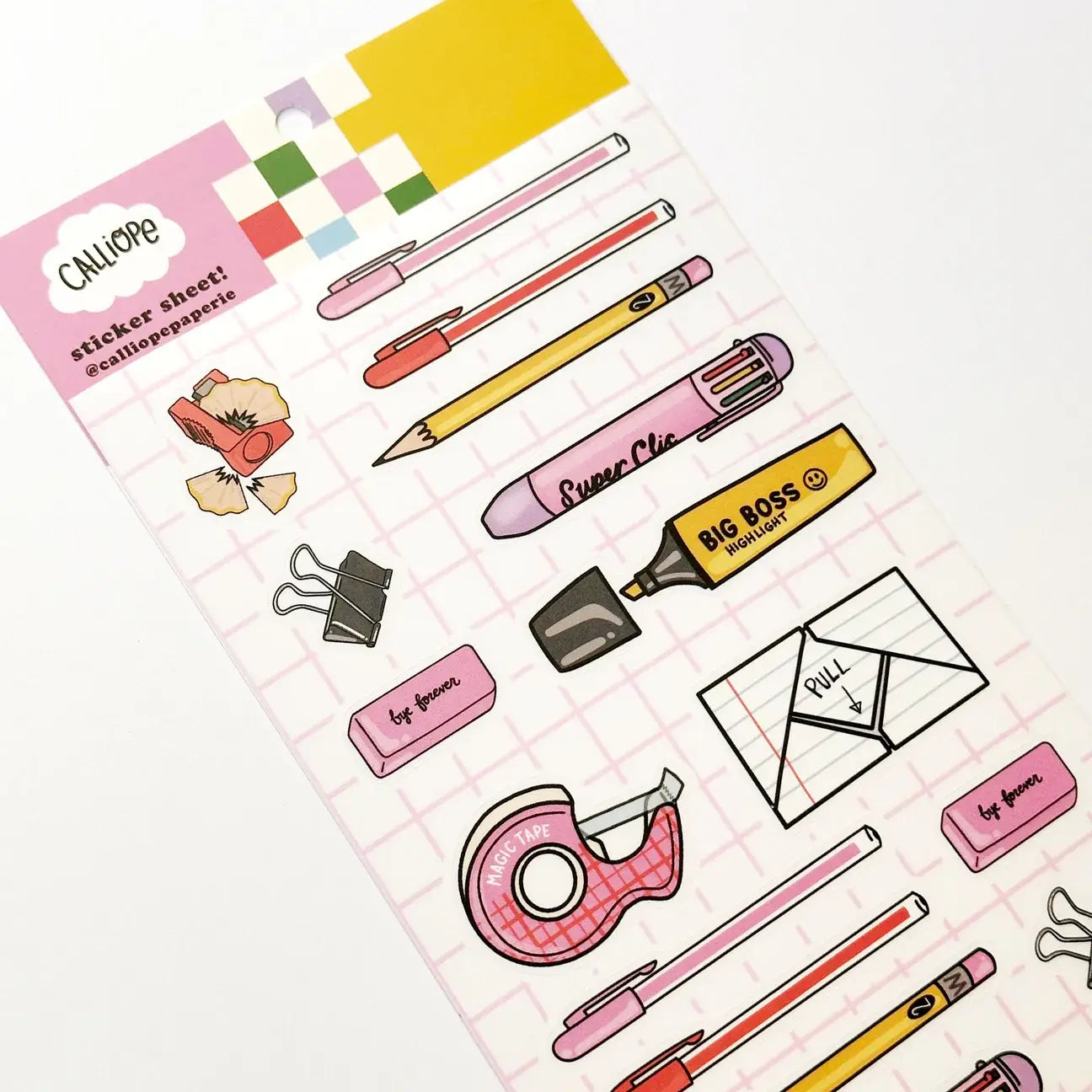 Office Supplies Clear Sticker Sheet