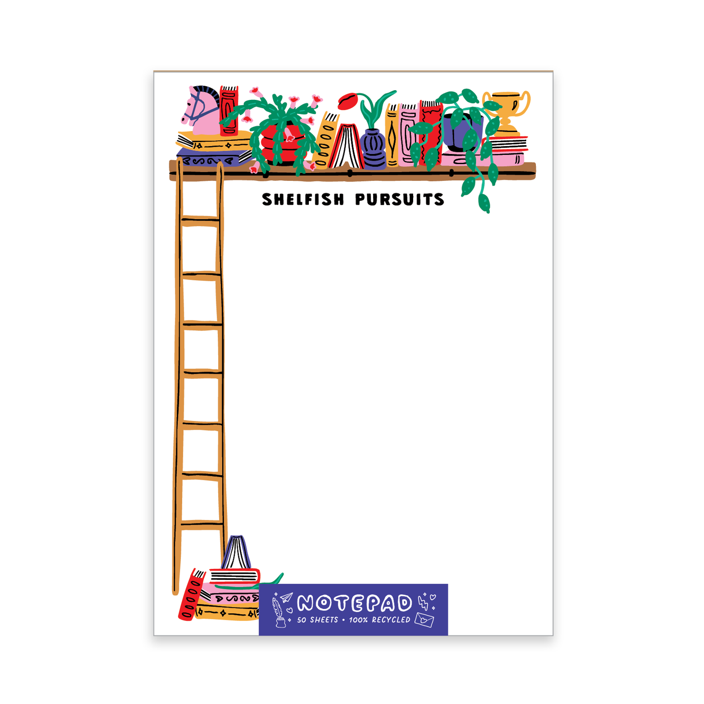 Shelfish Pursuits Bookshelf Notepad