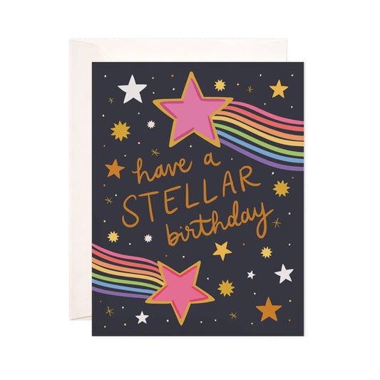 Stellar Birthday Greeting Card - Colorful Birthday Card
