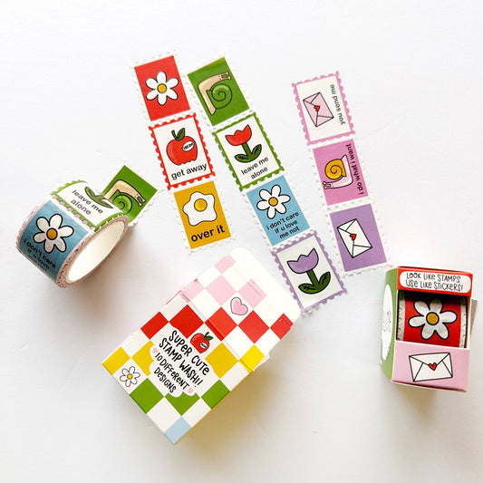 Cheeky Checks Faux-stage Stamp Washi