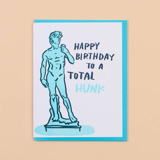 Birthday Hunk (David) Letterpress Greeting Card - Guys
