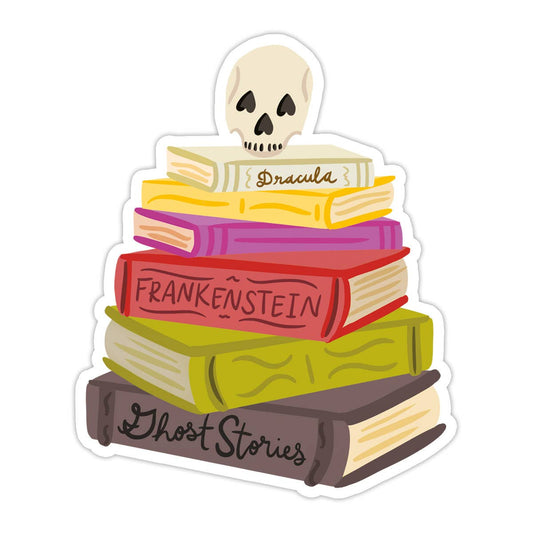 Spooky Books Vinyl Sticker - Perfect for Bookstores