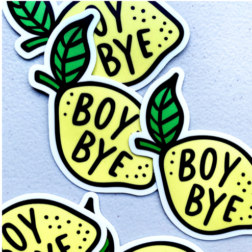 Boy Bye Lemon Sticker