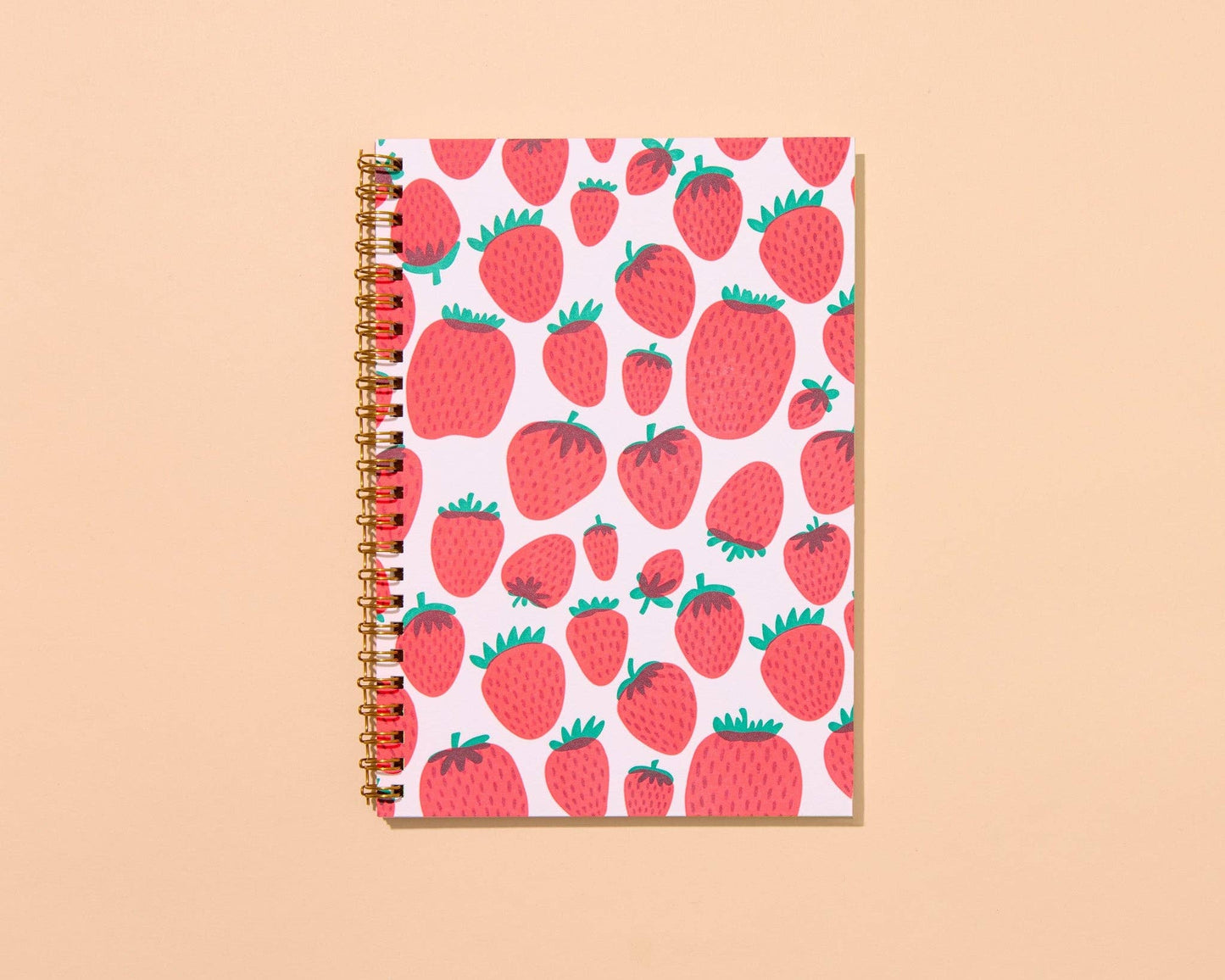 Letterpress A5 Spiral Notebook—Strawberry (Colorful Berries)