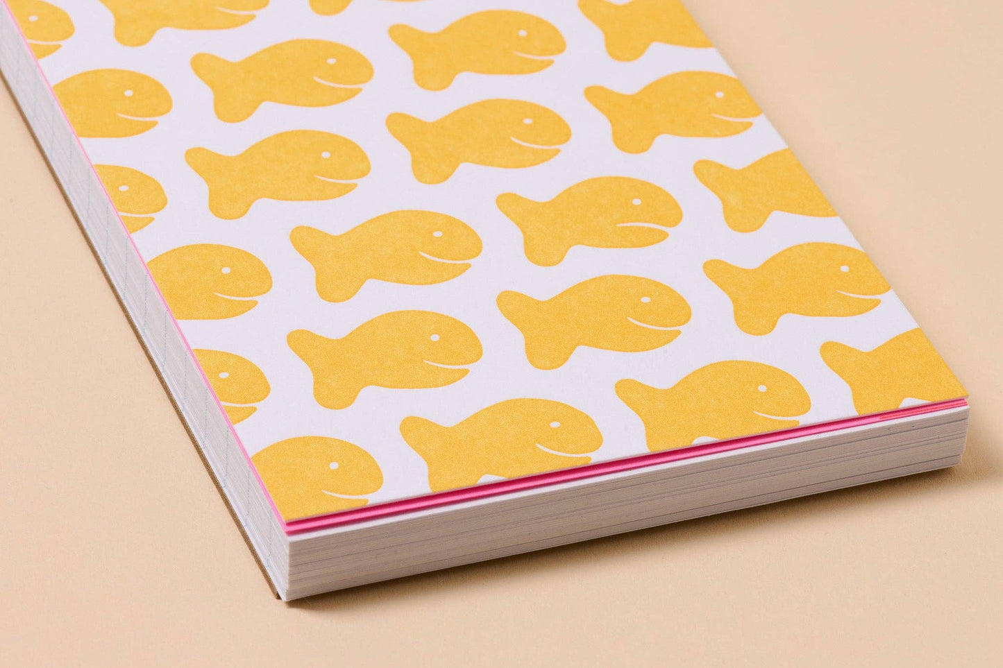 Goldfish Crackers Letterpress Pocket-size Spiral Notebook - Made in USA - Foodie, Snack, Kids - Stocking stuffer, Holiday, Gift Guide