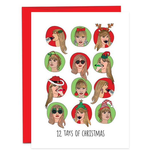 Twelve (12) Tays of Christmas Taylor Swift Greeting Card