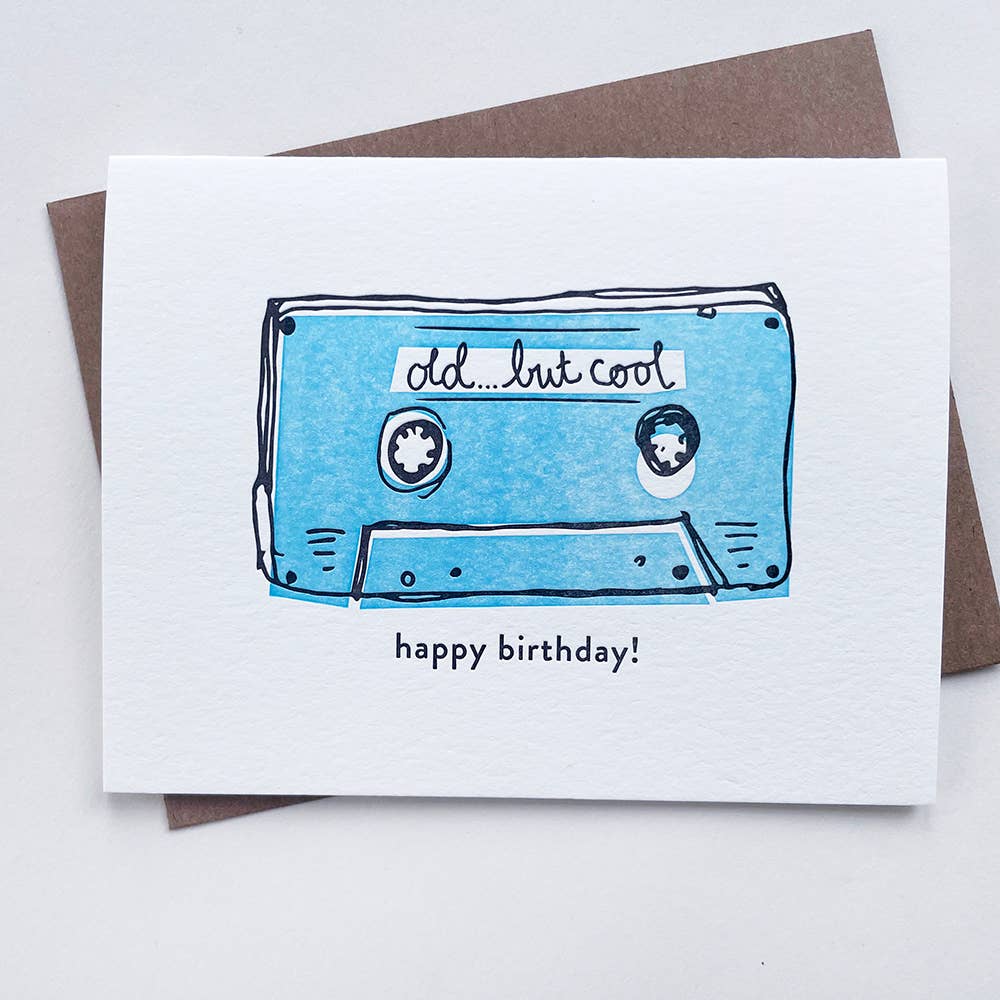Cool Mixtape Birthday - Letterpress Birthday Greeting Card