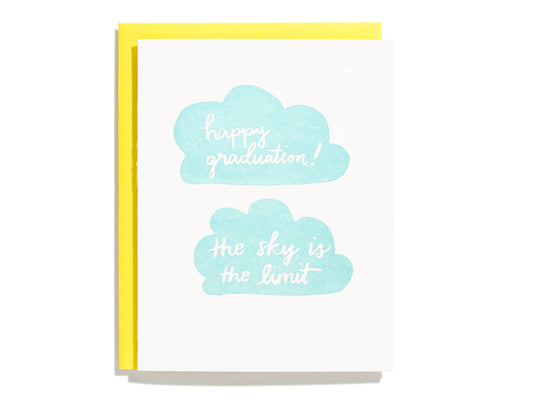 Sky Is The Limit Graduation - Letterpress Greeting Card